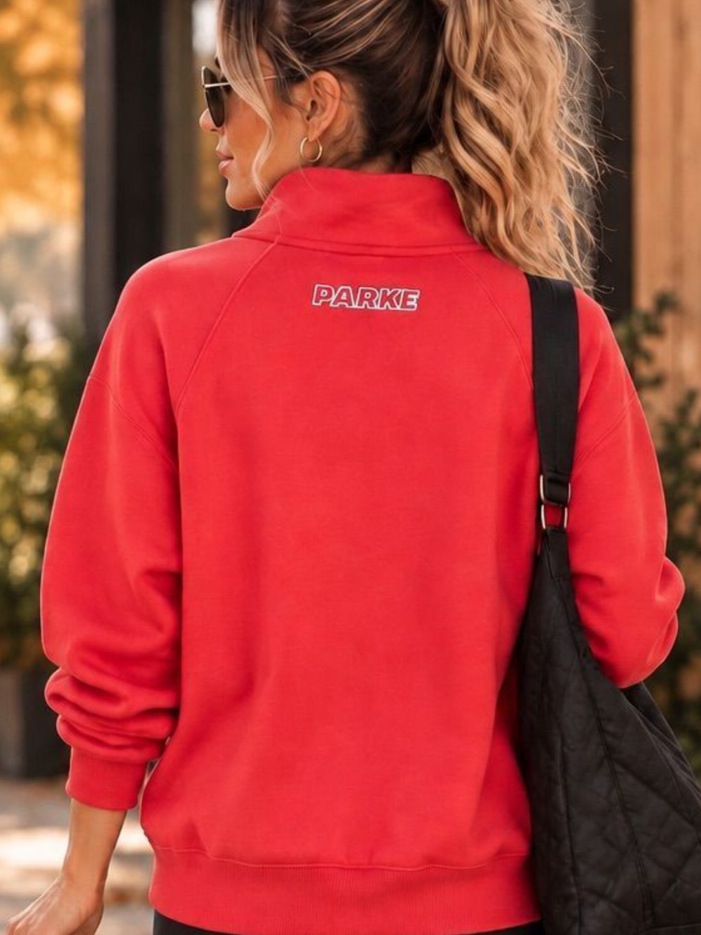Parke Red snap Neck Pullover Sweatshirt! New with tags! So good! Large/XLarge